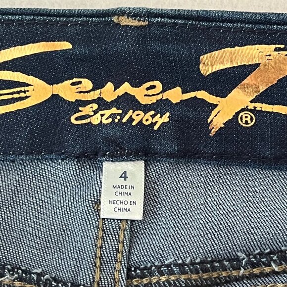 Seven7 Women's Tummyless High Rise Skinny Jeans Sz 4 Dark Wash Cotton Blend NWOT - Picture 5 of 10